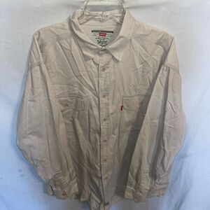 Levi’s Men’s Work Shirt Size XL Beige Workwear Outdoors Rugged